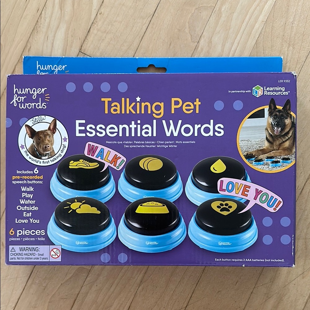Interactive Purple and Blue Dog Toy Set